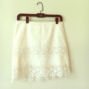 J. Crew White and Lace Mini